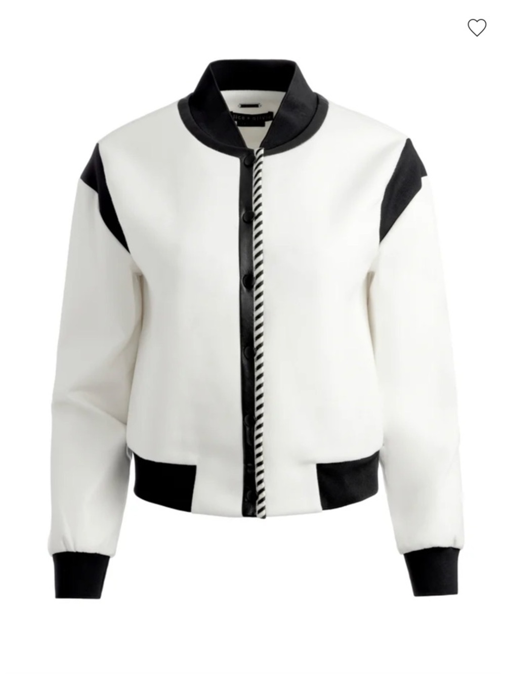 Alice + Olivia Keri Vegan Leather Cropped Varsity Jacket NWT S - Picture 3 of 7